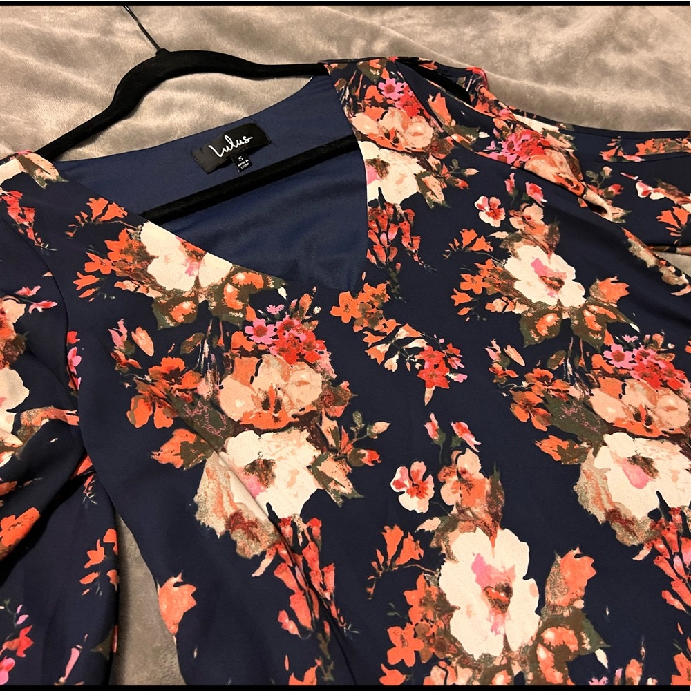 Lulus Navy Floral Dress
